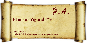 Himler Agenór névjegykártya